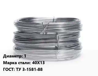 Проволока нержавеющая 1 Сталь: 40Х13 ГОСТ: ТУ 3-1581-88